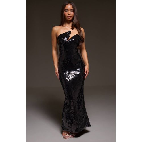 Black Robe Maxi Bandeau À Armatures Ornée De Sequins | Taille 42 - PrettyLittleThing - Modalova