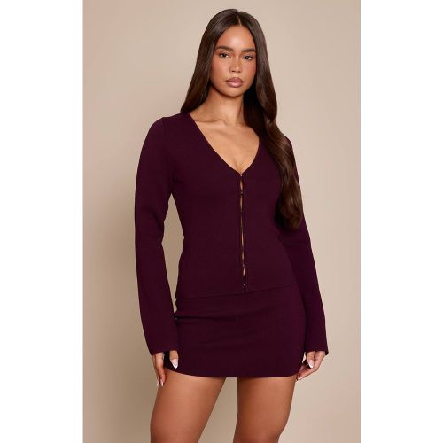 Burgundy Mini-jupe En Maille Compacte | Taille XS - PrettyLittleThing - Modalova