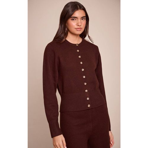 Cardigan En Maille Compacte Douce Avec Détail De Patte De Boutonnage | Taille XS - PrettyLittleThing - Modalova