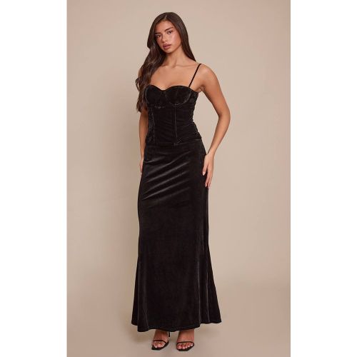 Black Jupe Longue Fluide En Velours | Taille 42 - PrettyLittleThing - Modalova