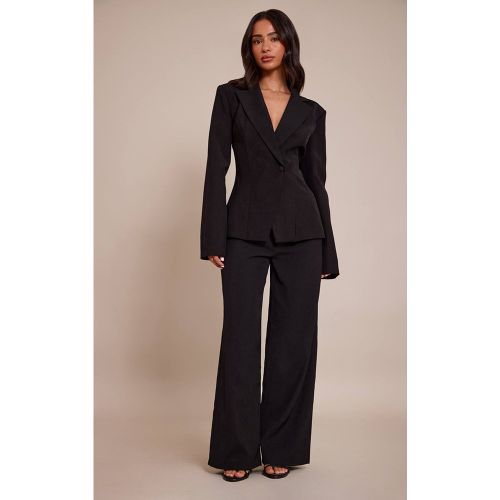 Black Pantalon Large Taille Mi-haute Coupe Ajustée Petite | Taille 42 - PrettyLittleThing - Modalova