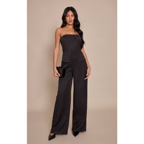 Black Combinaison-pantalon Droite Ajustée À Bandeau | Taille 42 - PrettyLittleThing - Modalova