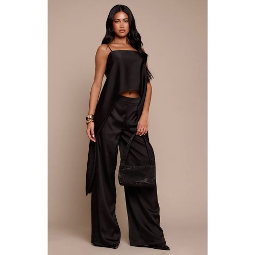 Black Haut Dos Drapé En Satin | Taille 42 - PrettyLittleThing - Modalova