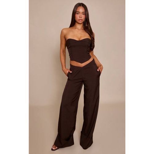 Brown Pantalon Tailleur Taille Basse Évasé | Taille 32 - PrettyLittleThing - Modalova