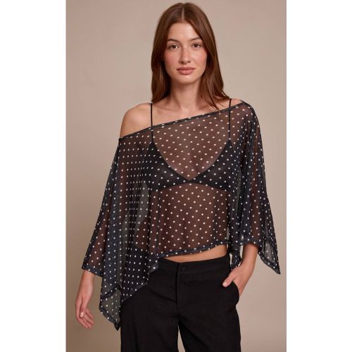 Black Cape En Résille À Pois | Taille 38 - PrettyLittleThing - Modalova