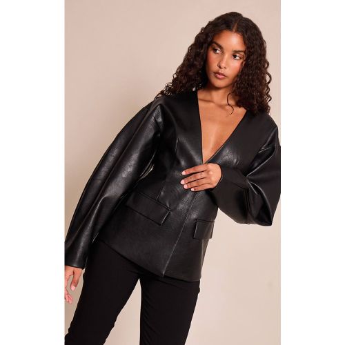 Black Blazer Synthétique À Taille Cintrée | Taille 32 - PrettyLittleThing - Modalova