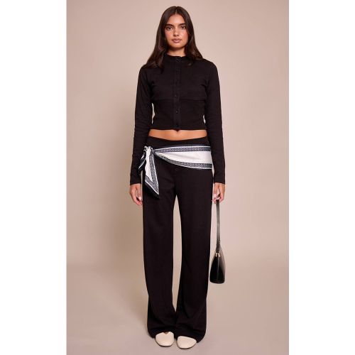 Black Pantalon Large Super Doux Ensemble Coordonné | Taille 32 - PrettyLittleThing - Modalova