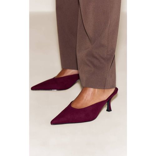Plum Mule À Petit Talon En Daim | Taille 38 - PrettyLittleThing - Modalova