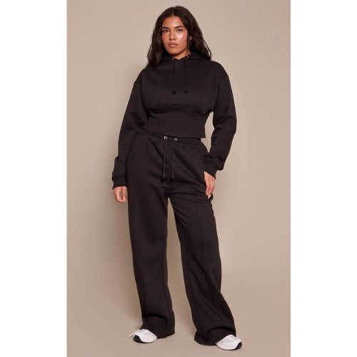 Black Jogger Large Shape En Molleton Avec Détails De Coutures Sur Le Devant | Taille 36 - PrettyLittleThing - Modalova