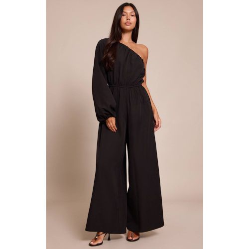 Black Combinaison En Tissu Tissé À Taille Cintrée Asymétrique | Taille 32 - PrettyLittleThing - Modalova