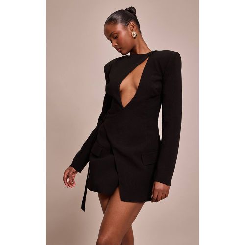 Black Robe Blazer Plt Label Ajustée À Découpe Asymétrique | Taille 32 - PrettyLittleThing - Modalova