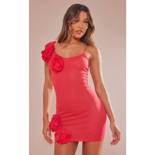 Red Robe En Maille Transparente Ornée De Fleurs | Taille XS - PrettyLittleThing - Modalova