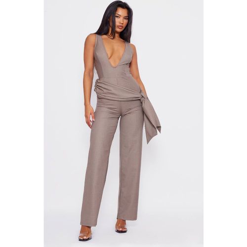Combinaison-pantalon Ceinturée Cache-cœur Plongeant Tissée Ajustée | Taille 42 - PrettyLittleThing - Modalova