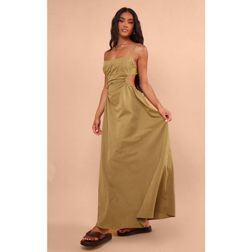 Olive Robe Longue Dos Découpé | Taille 42 - PrettyLittleThing - Modalova