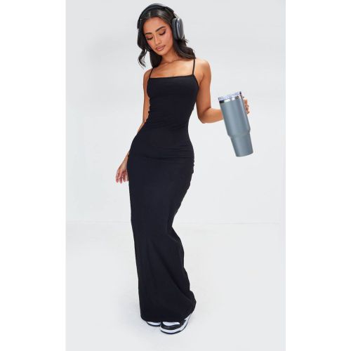 Black Robe Longue Sculptante À Bretelles Contour Petite Taille | Taille 42 - PrettyLittleThing - Modalova