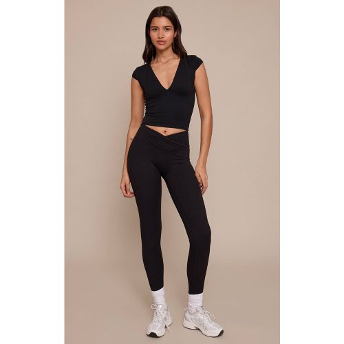 Black Ensemble Coordonné Leggings Sculptants À Effet Cache-cœur Coupe Tall | Taille 34 - PrettyLittleThing - Modalova