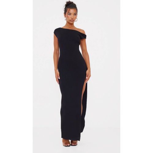 Black Robe Maxi En Maille Fine Avec Col Torsadé | Taille XS - PrettyLittleThing - Modalova