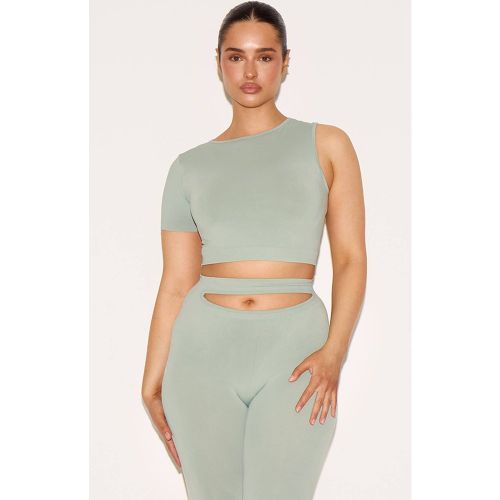 Sage Green Top Court Sans Couture À Une Manche Shape Soft | Taille XS - PrettyLittleThing - Modalova