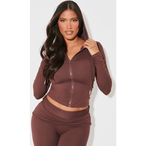 Brown Sweat À Casynthétiqueche Zippé Sculpté Shape | Taille 36 - PrettyLittleThing - Modalova