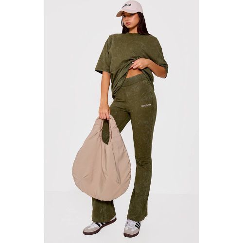 Pantalon Évasé Taille Haute Imprimé Effet Délavé | Taille 34 - PrettyLittleThing - Modalova