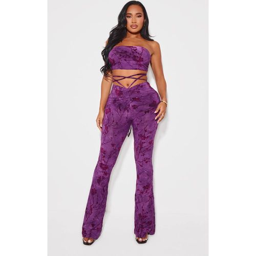 Plum Pantalon Coordonné Taille Basse Plissé En Dévoré Texturé Shape | Taille 34 - PrettyLittleThing - Modalova
