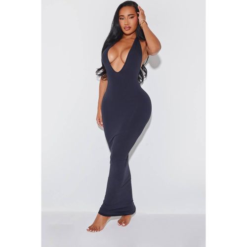Black Robe Sculptante À Col Halter Shape | Taille Large - PrettyLittleThing - Modalova