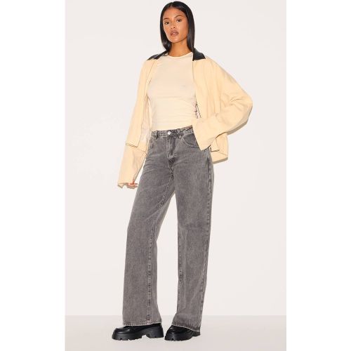 Washed Grey Jean Taille Haute Jambe Droite Coupe Tall | Taille 42 - PrettyLittleThing - Modalova