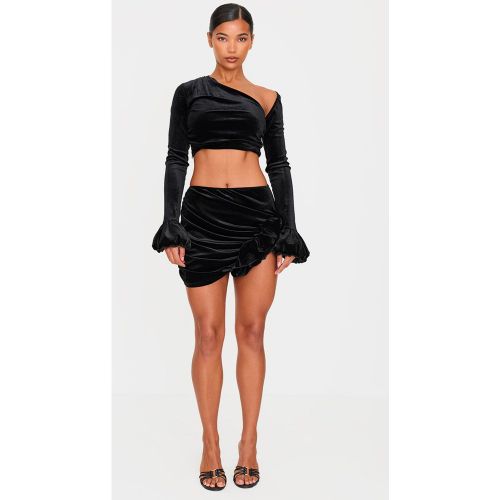 Black Ensemble Mini-jupe En Velours Avec Détail Corsage | Taille 36 - PrettyLittleThing - Modalova