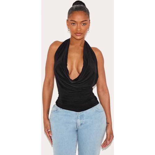 Black Top Long Dos Nu À Col Bénitier Et Encolure Licou Shape | Taille 46 - PrettyLittleThing - Modalova
