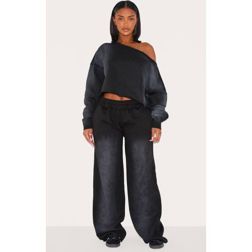 Washed Black Joggers Taille Haute Délavée Coupe Large Shape | Taille 42 - PrettyLittleThing - Modalova