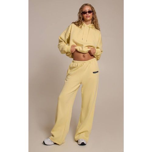 Yellow Jogging Beurre PLT Studio À Taille Fine Et Imprimé Synthétiqueff | Taille XL - PrettyLittleThing - Modalova