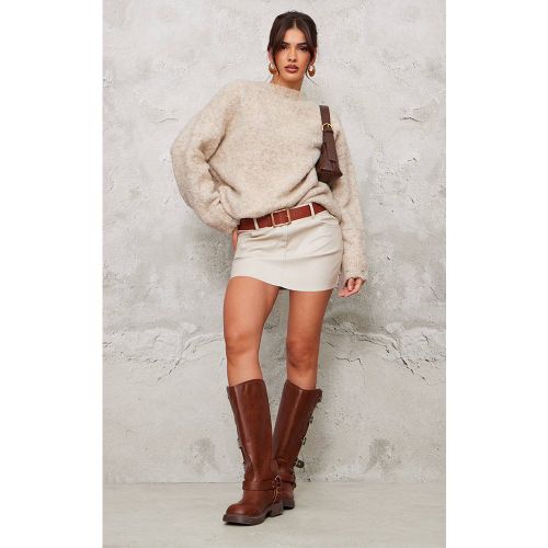 Mini Jupe Ceinturée Taille Basse En Synthétiquecuir | Taille 44 - PrettyLittleThing - Modalova