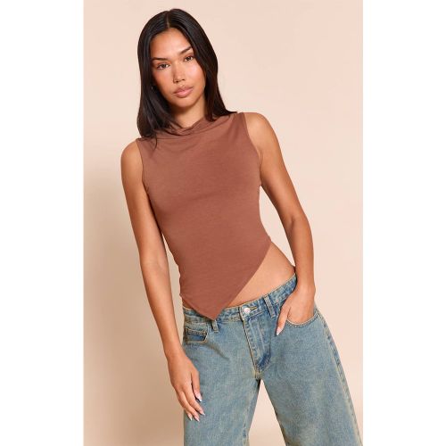 Top Asymétrique En Jersey Moulant À Encolure Bateau | Taille 40 - PrettyLittleThing - Modalova