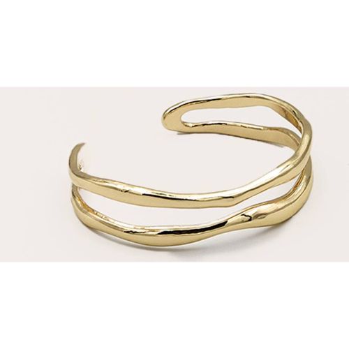 Gold Bracelet Jonc À Double Crête Ondulée - PrettyLittleThing - Modalova