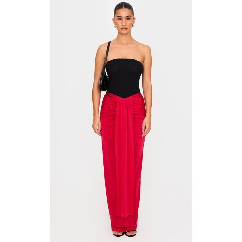 Jupe Longue Drapée Froncée En Tissu Fluide | Taille 32 - PrettyLittleThing - Modalova