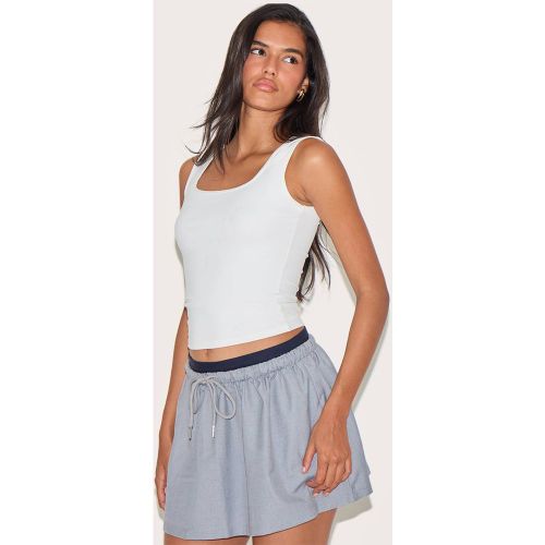 Charcoal Mini-jupe Ajustée En Tissu Tissé Avec Détails Boxer Et Cordon De Serrage | Taille 42 - PrettyLittleThing - Modalova