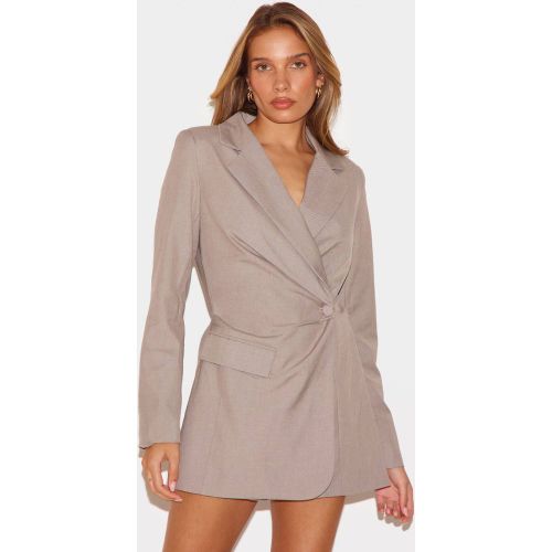 Combi-short Tissée Ajustée À Taille Cintrée Et Manches Longues | Taille 42 - PrettyLittleThing - Modalova