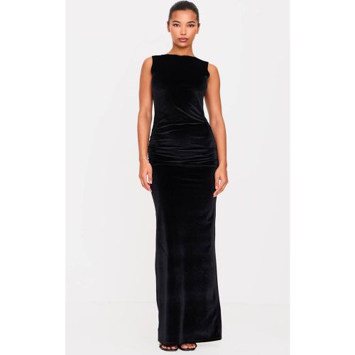 Black Robe Maxi En Velours À Encolure Bateau | Taille 32 - PrettyLittleThing - Modalova