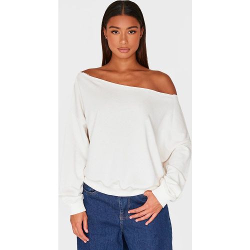 Cream Sweat-shirt Surdimensionné À Épaule Dénudée | Taille Medium - PrettyLittleThing - Modalova