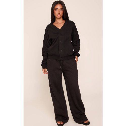 Black Jogging Petite Taille À Jambes Larges Avec Taille Élastiquée Et Cordon De Serrage | Taille XS - PrettyLittleThing - Modalova