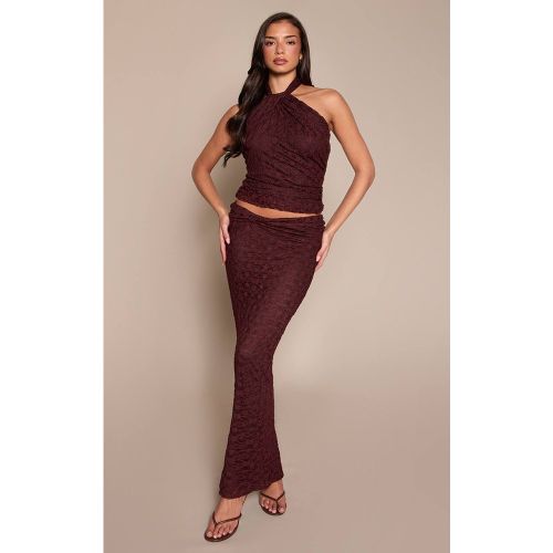 Brown Jupe Longue Coordonnée En Dentelle Avec Détail Torsadé | Taille 42 - PrettyLittleThing - Modalova