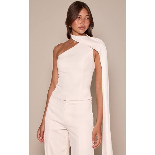 Cream Haut Cape D'épaule Tissé Ajusté | Taille 42 - PrettyLittleThing - Modalova