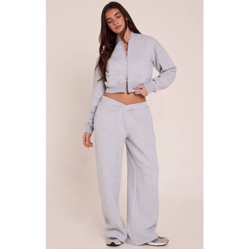 Grey Marl Joggers En Molleton De Coton Avec Taille Croisée | Taille XS - PrettyLittleThing - Modalova