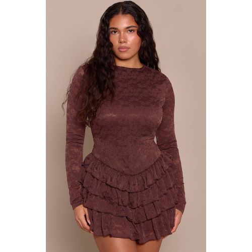 Combi-short En Dentelle Stretch À Volants Shape | Taille 36 - PrettyLittleThing - Modalova