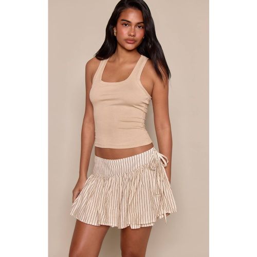 Stone Mini-jupe Tissée À Rayures Avec Taille Nouée | Taille 42 - PrettyLittleThing - Modalova