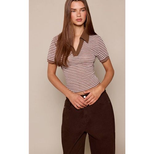 Haut Style Rugby À Rayures Texturées | Taille 42 - PrettyLittleThing - Modalova