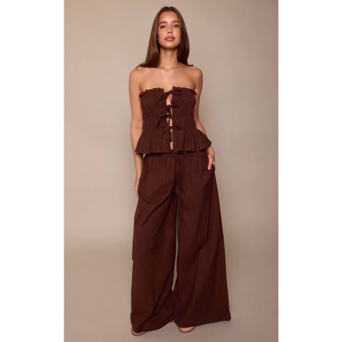 Pantalon Large À Jambes Évasées Avec Nœud Frontal Coordonné | Taille 42 - PrettyLittleThing - Modalova