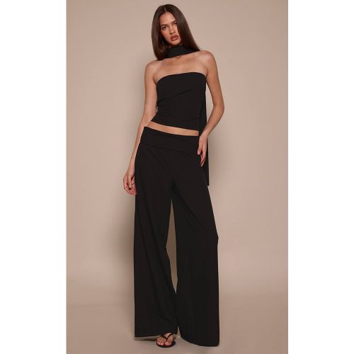 Black Ensemble Coordonné Pantalon Tissé À Revers Plié | Taille 42 - PrettyLittleThing - Modalova