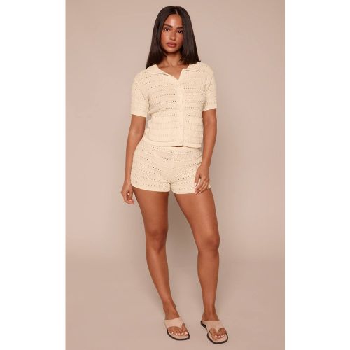 Lemon Short Mini En Maille Côtelée Petite | Taille Small - PrettyLittleThing - Modalova