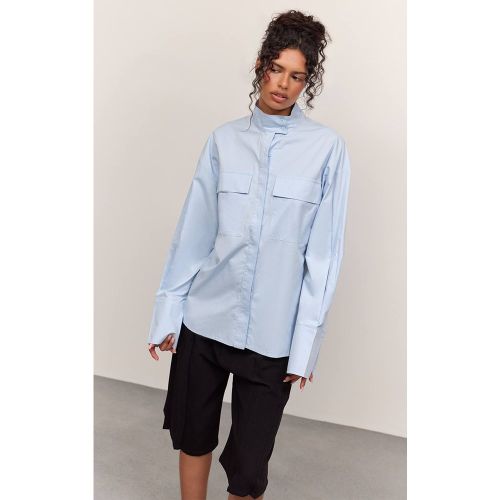 Light Blue Chemise Oversize En Coton Avec Poches Détaillées | Taille 42 - PrettyLittleThing - Modalova